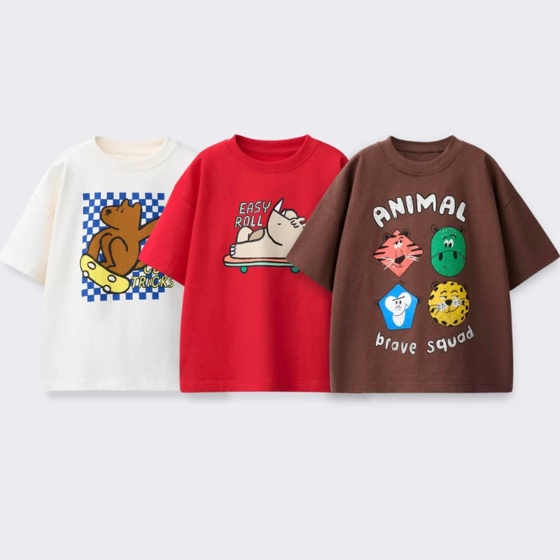 Baby Clothing In Summer - Printed Cartoon T-shirt For Kids Clothing