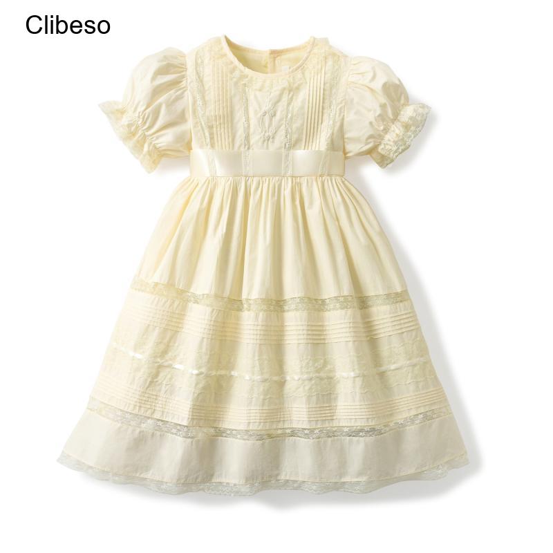 Baby Clothing Embroidery - Kids Girls Spanish Bubble Sleeves Dress