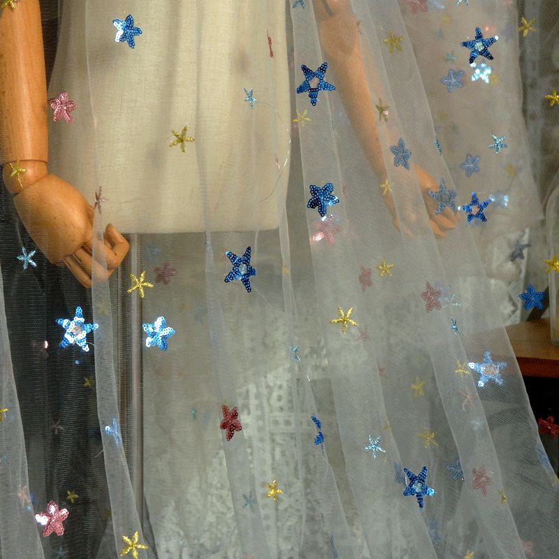 50x150cm Embroidered Star Net  - Baby Clothing Organic ulasan dan harga