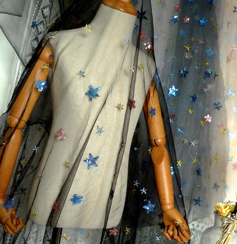 50x150cm Embroidered Star Net  - Baby Clothing Organic ulasan dan harga