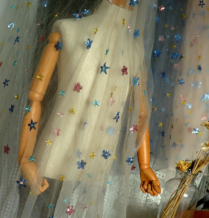 50x150cm Embroidered Star Net  - Baby Clothing Organic ulasan dan harga