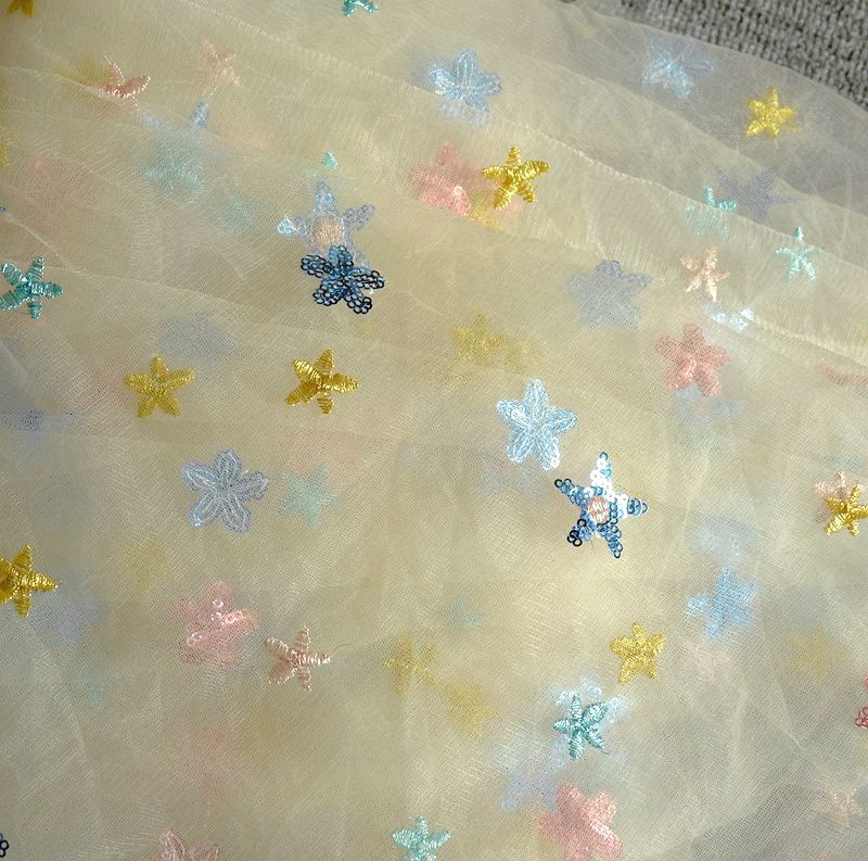 50x150cm Embroidered Star Net  - Baby Clothing Organic ulasan dan harga