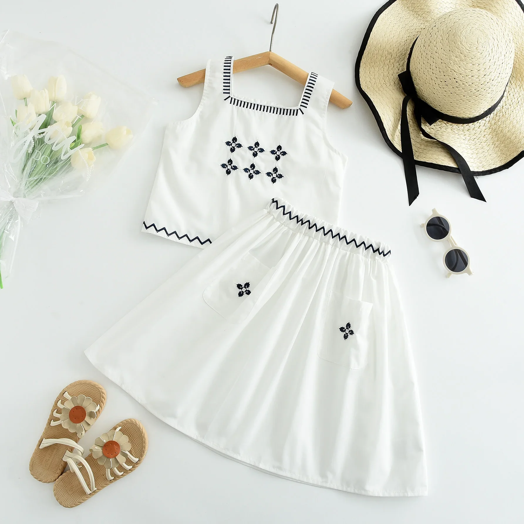 Kids Clothing Sets Floral Embr - Baby Clothing In Summer ulasan dan harga