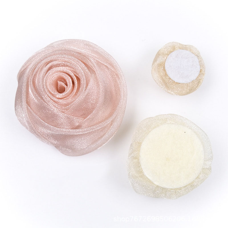 3-4.5cm Organza Snow Rose Head - Baby Clothing Designer ulasan dan harga