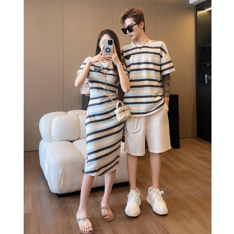 Dad Mom and Baby Matching Stri - Baby Clothing In Summer ulasan dan harga
