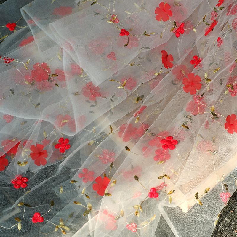 0.5m Embroidered Flower Mesh F - Baby Clothing Organic ulasan dan harga