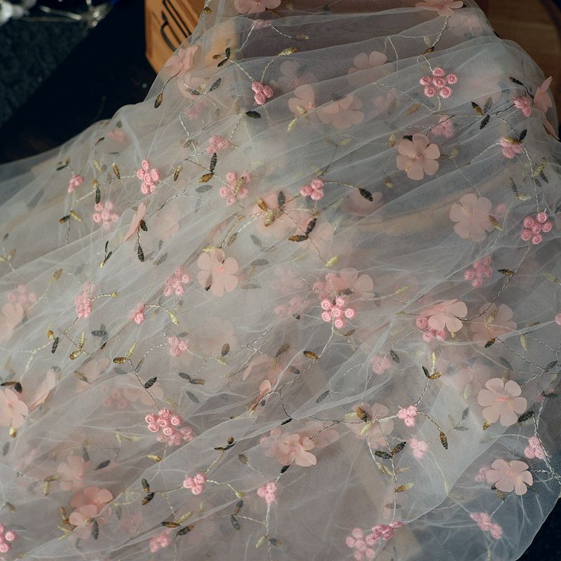 0.5m Embroidered Flower Mesh F - Baby Clothing Organic ulasan dan harga