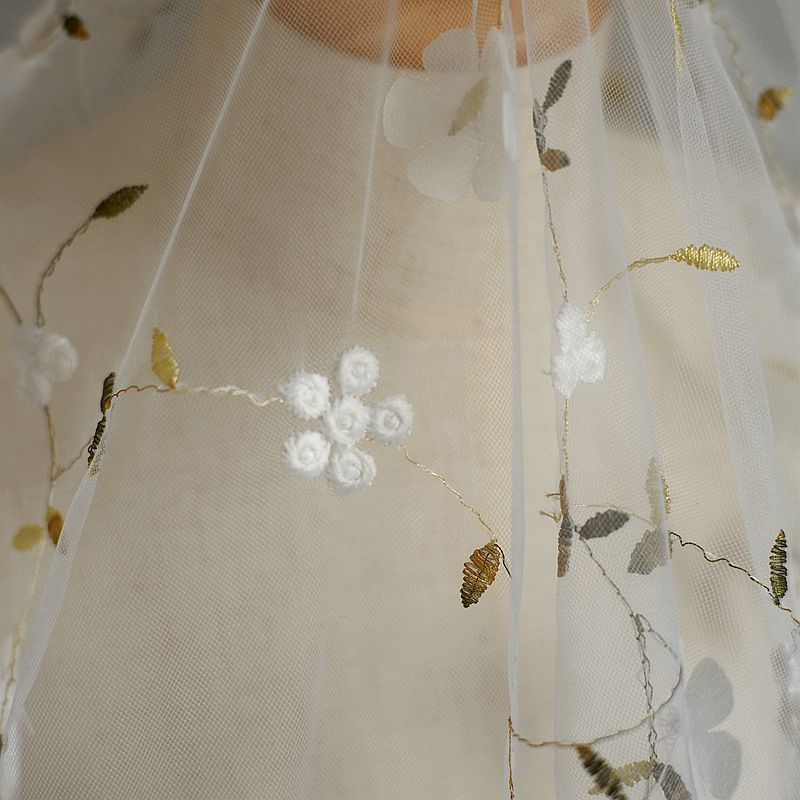 0.5m Embroidered Flower Mesh F - Baby Clothing Organic ulasan dan harga